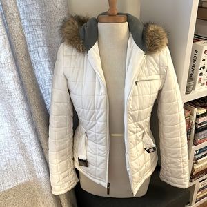 White Izod belted coat